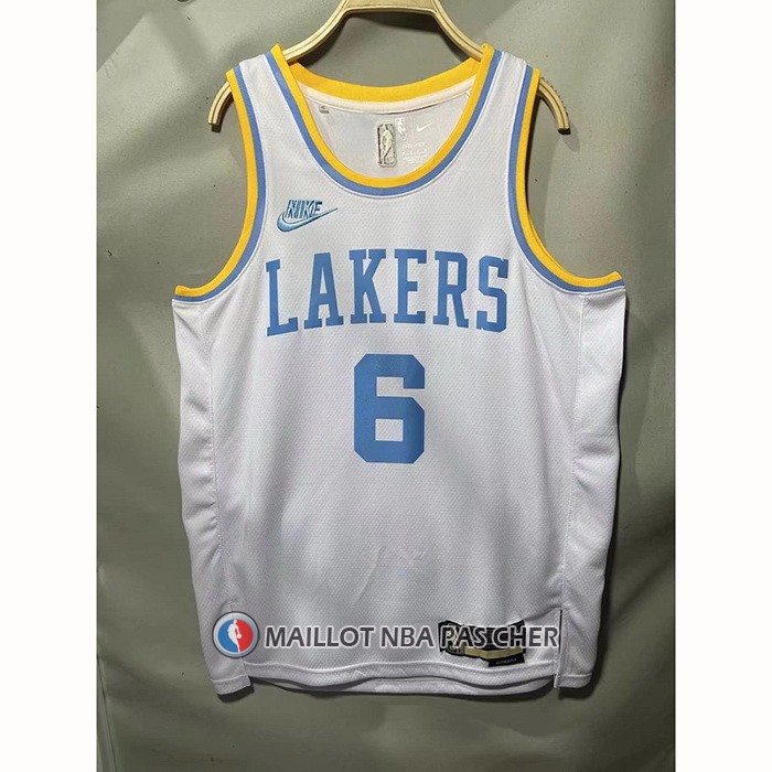 Maillot Los Angeles Lakers LeBron James NO 6 Classic 2022-23 Blanc